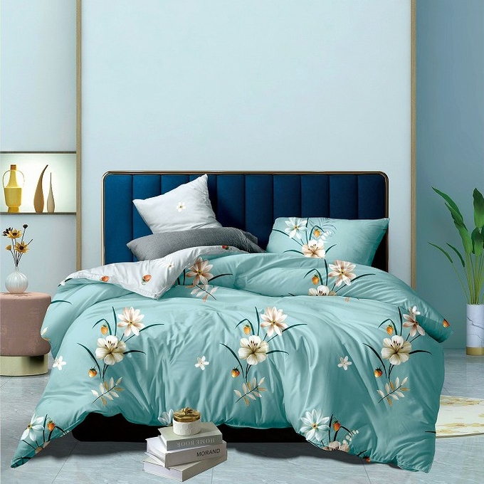 La literie imprimée de coton place la couverture adaptée aux besoins du client de couette de draps de lit place 0