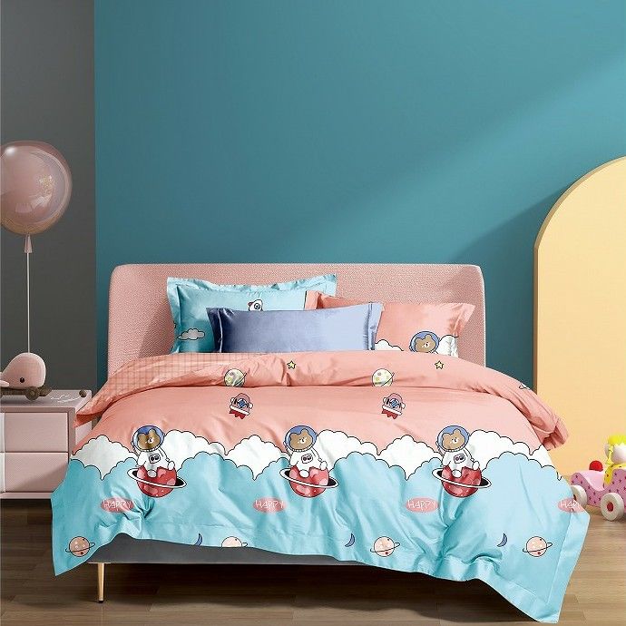La literie colorée de 200TC 4pcs 3pcs a placé 1 taie d'oreiller de la feuille à plat 2 du drap-housse 1 de la couverture 1 de couette