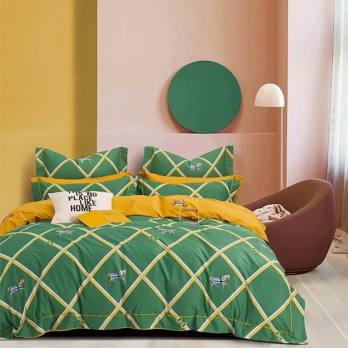 La couverture imprimée colorée de luxe moderne de couette de coton a placé 200TC