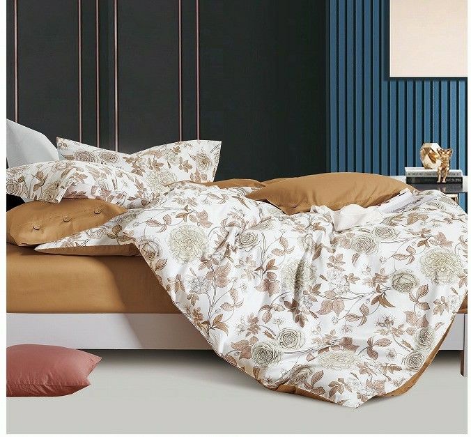 Ensemble de draps de lit 300 TC, 100% coton, housse de literie Queen, ensemble de couette personnalisé