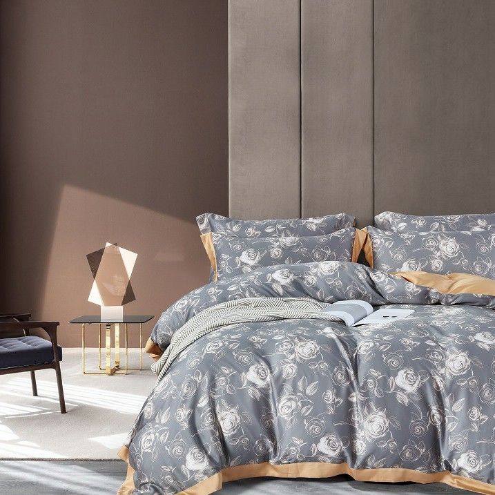 Ensembles de literie Tencel quatre pièces 300 fils pour dormir, 100 draps Tencel Lyocell, couleur unie satinée