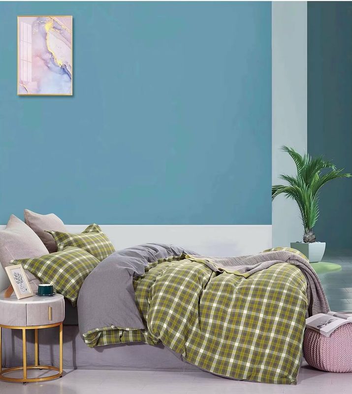 La couverture de la meilleure qualité de couette les draps adaptés de linge de lit a placé les fils 100% de coton a teint le comité technique 150